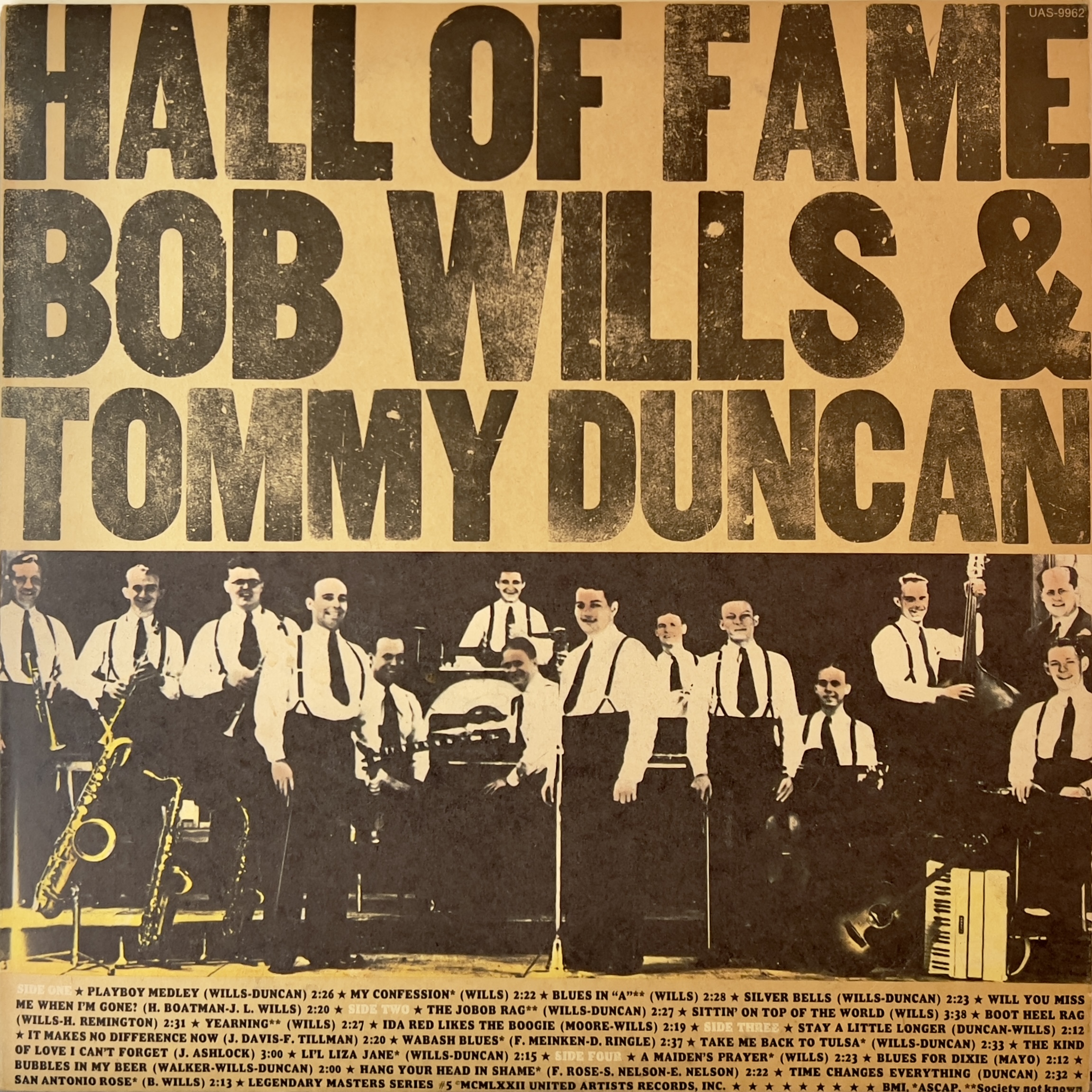 Hall of Fame by Bob Wills & Tommy Duncan (Vinyl record album review)